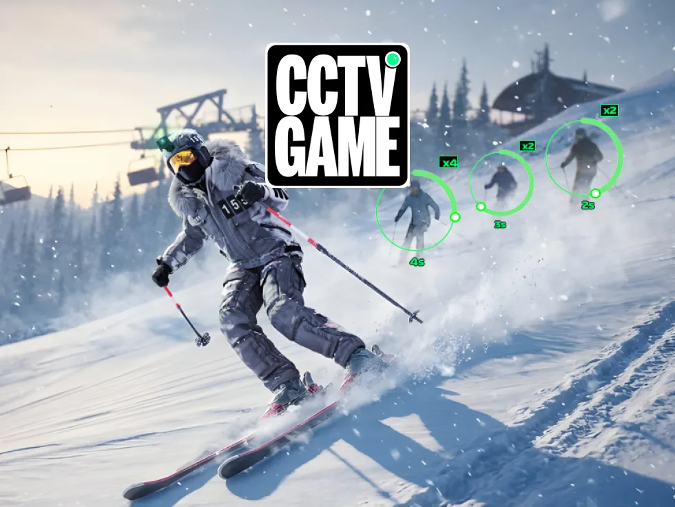 Snow Run, live skiing prediction game poster by 155.io