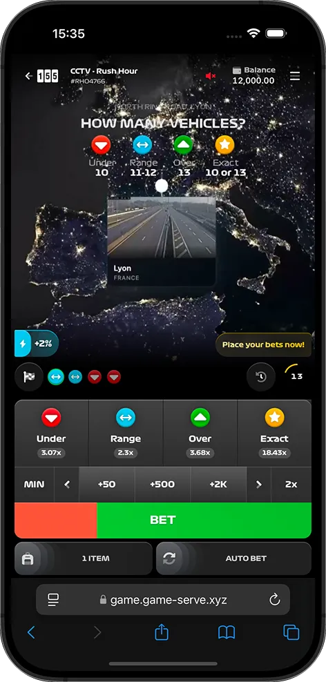 CCTV Rush Hour mobile interface on iPhone, player inventory and in-game booster management